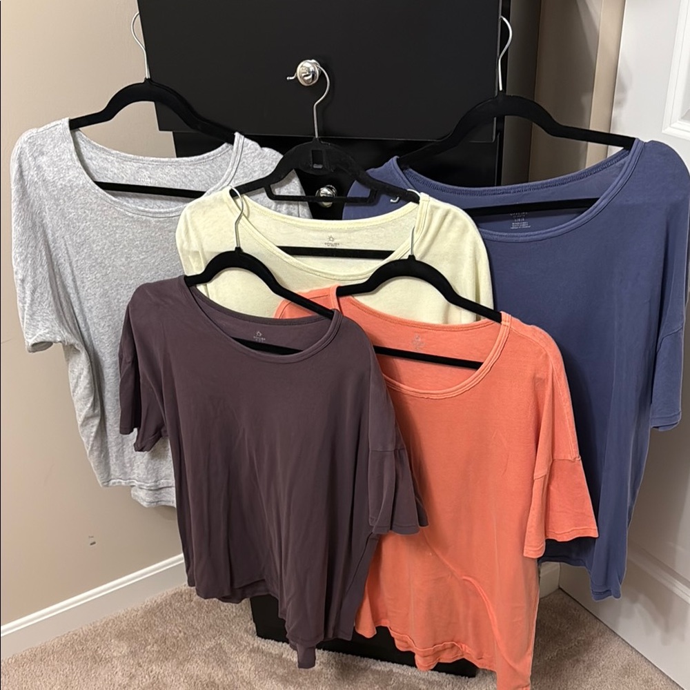 Large Aerie Offline Scoop Neck Women's T-Shirt BUNDLE of 5 - Multiple Colors